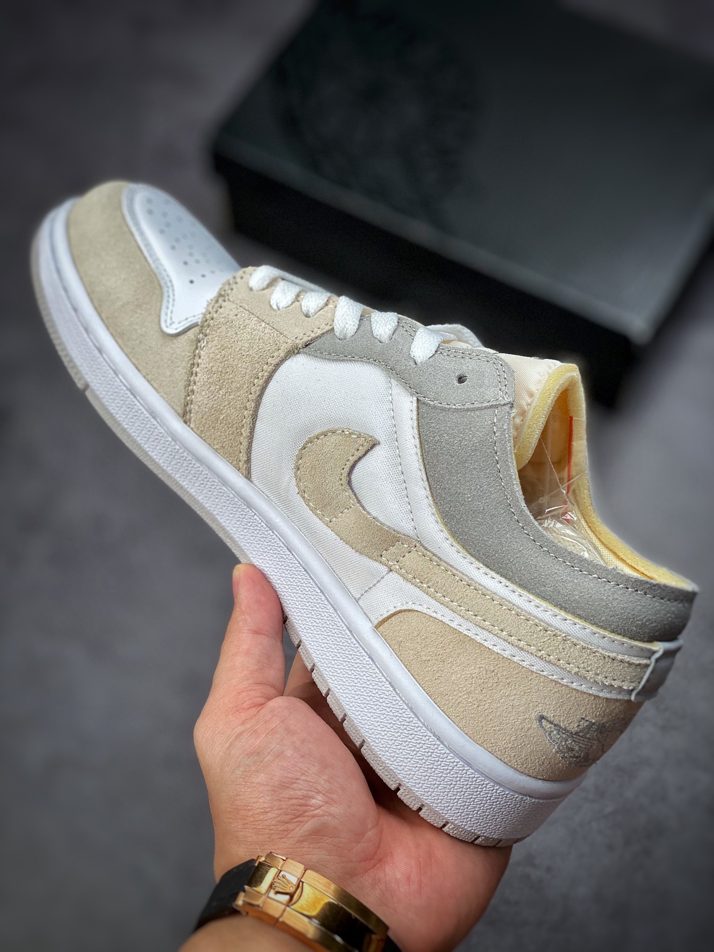 200 原装Air Jordan 1 Low 白灰 AJ1乔1低帮休闲板鞋 DN1635-100