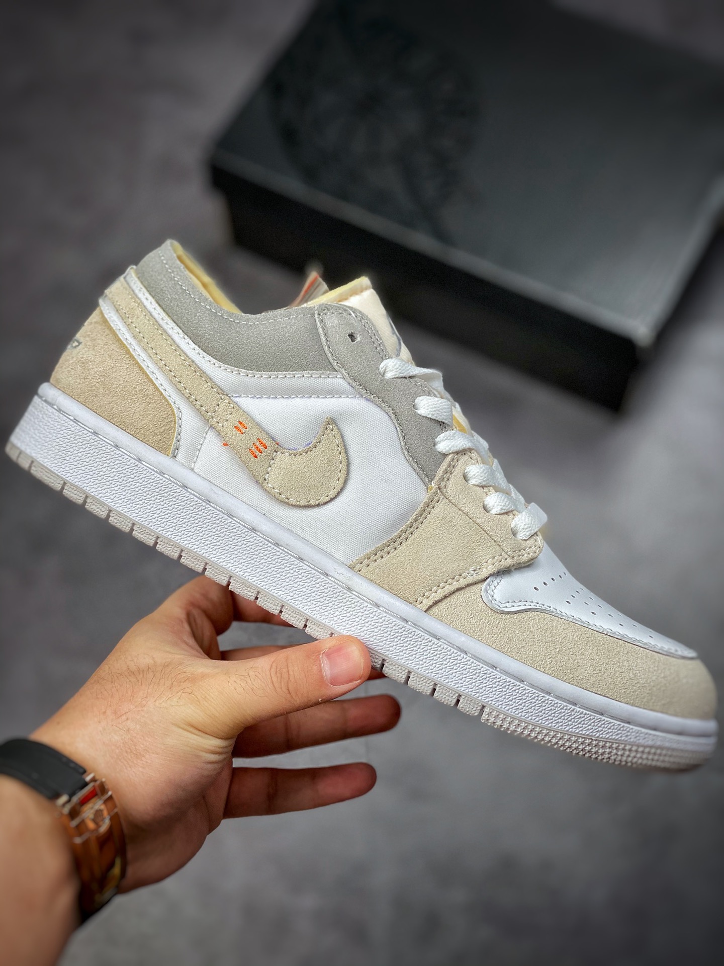 200 原装Air Jordan 1 Low 白灰 AJ1乔1低帮休闲板鞋 DN1635-100