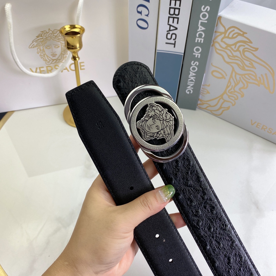 范思哲男士腰带-宽度38MM精品钢扣