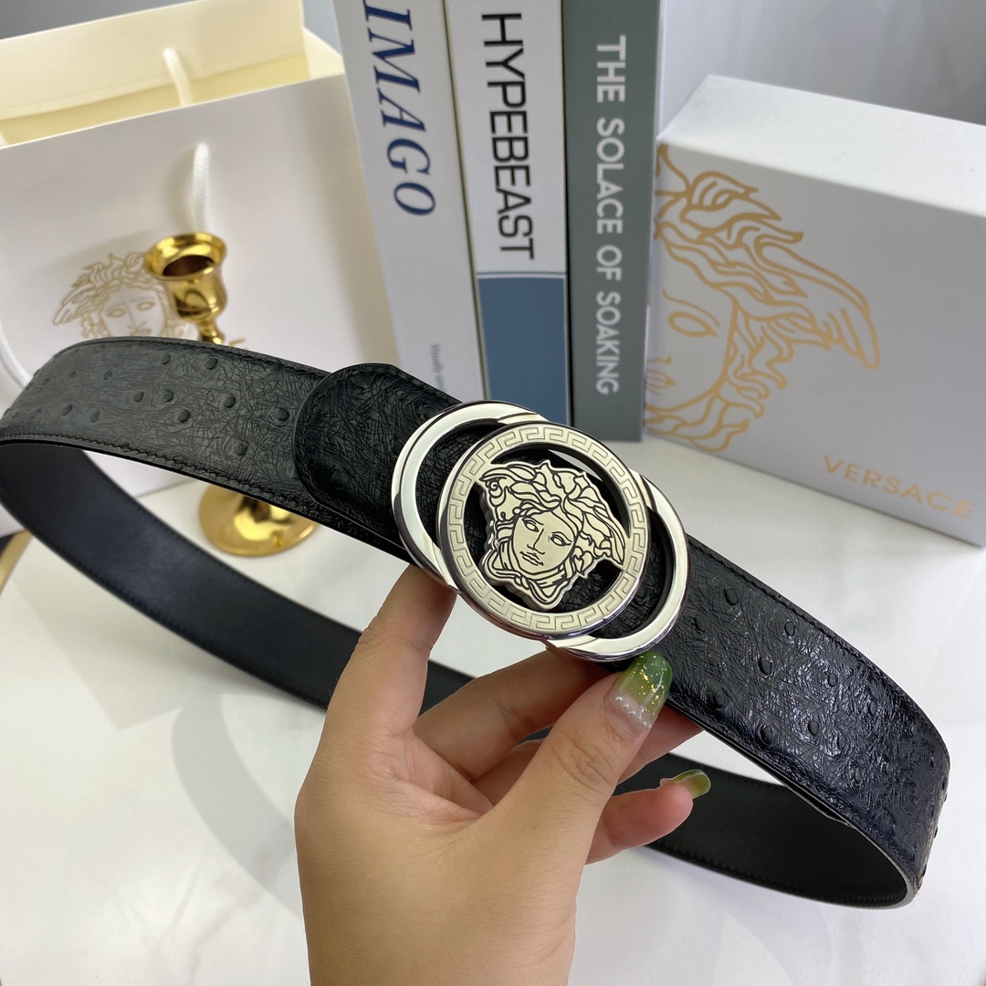 范思哲男士腰带-宽度38MM精品钢扣
