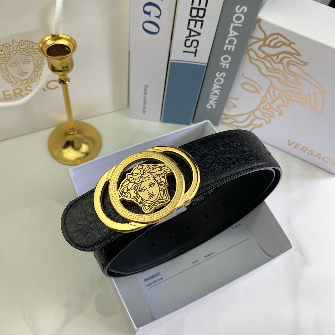 范思哲男士腰带-宽度38MM精品钢扣