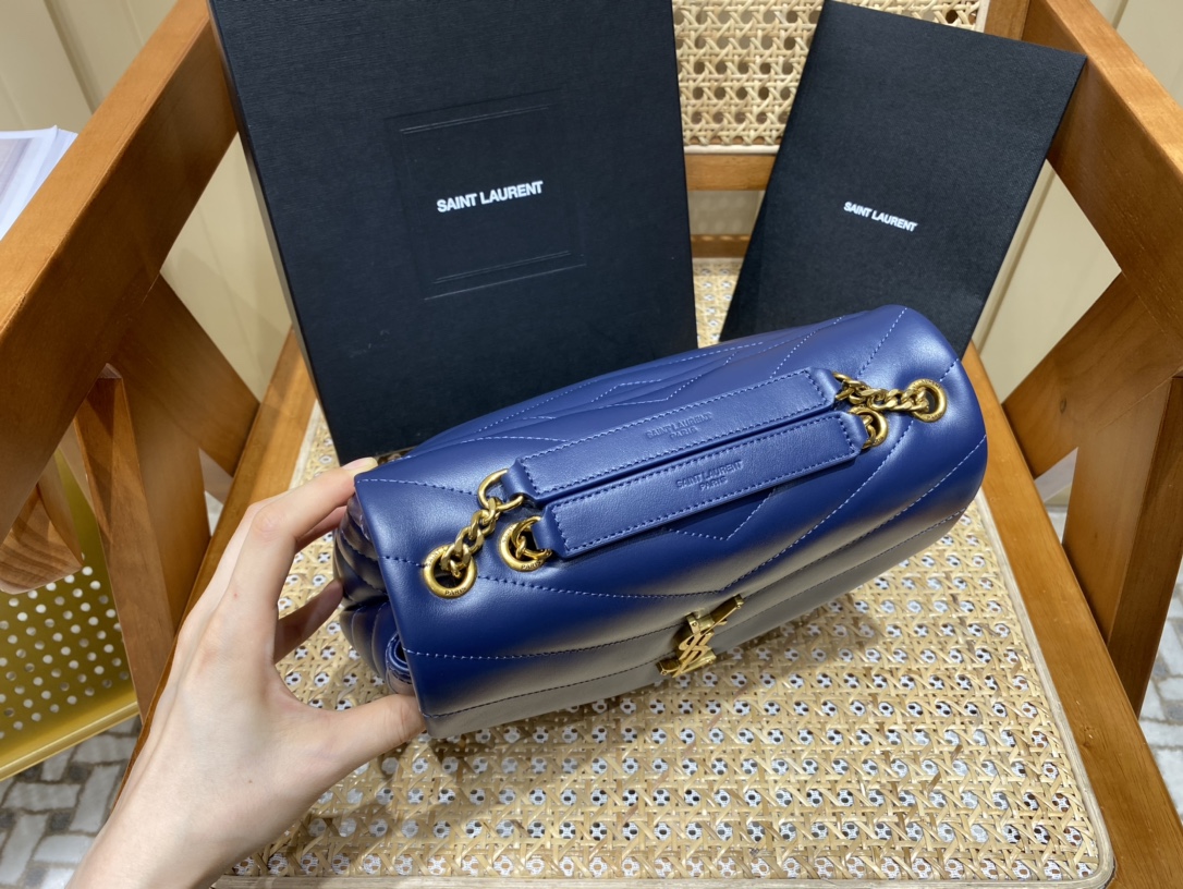 Saint laurent Ysl LOULOU系列Y型绗缝链条包 494699蓝色