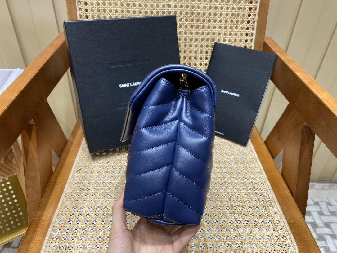 Saint laurent Ysl LOULOU系列Y型绗缝链条包 494699蓝色