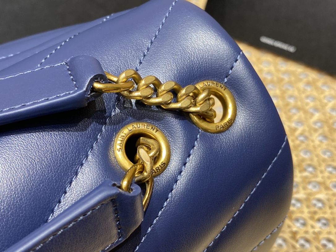 Saint laurent Ysl LOULOU系列Y型绗缝链条包 494699蓝色