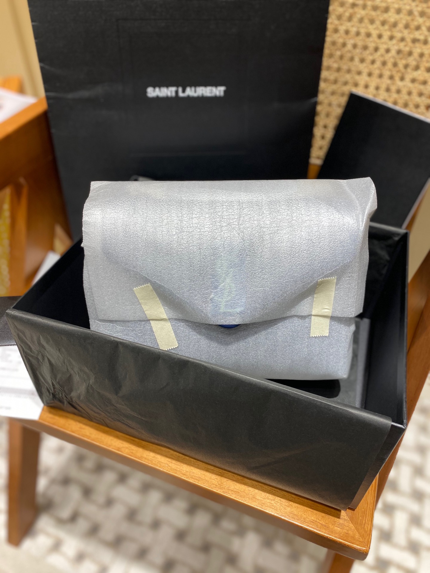 Saint laurent Ysl LOULOU系列Y型绗缝链条包 494699蓝色