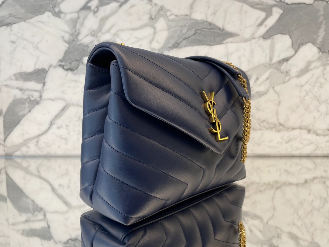 Saint laurent Ysl LOULOU系列Y型绗缝链条包 494699蓝色