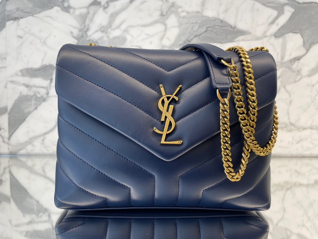 Saint laurent Ysl LOULOU系列Y型绗缝链条包 494699蓝色