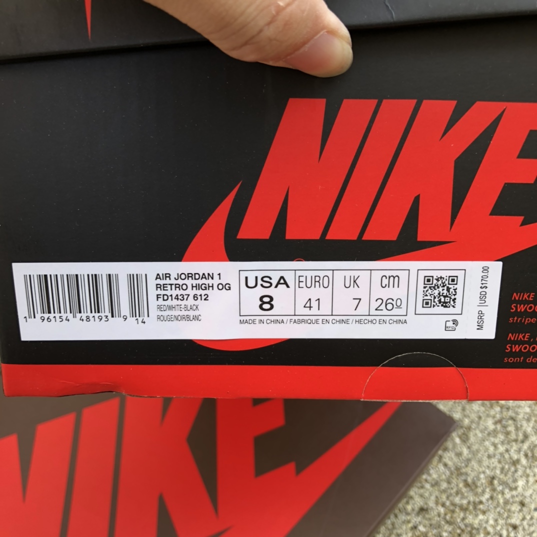 Air Jordan 1 AJ1 Retro High 白红高帮做旧 FD1437 -612