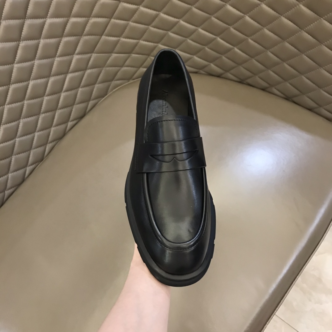 Alexander McQueen 亚历山大·麦昆  进口头层牛皮厚底松糕男士皮鞋