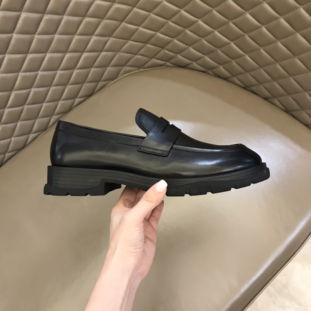Alexander McQueen 亚历山大·麦昆  进口头层牛皮厚底松糕男士皮鞋