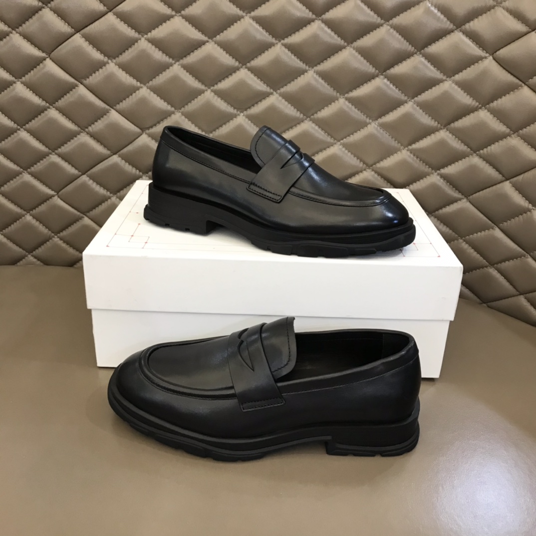 Alexander McQueen 亚历山大·麦昆  进口头层牛皮厚底松糕男士皮鞋