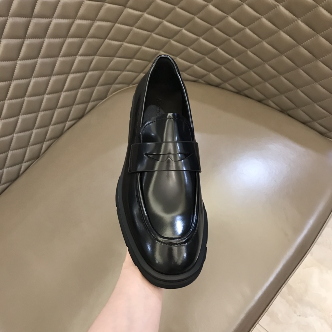 Alexander McQueen 亚历山大·麦昆  进口头层牛皮厚底松糕男士皮鞋