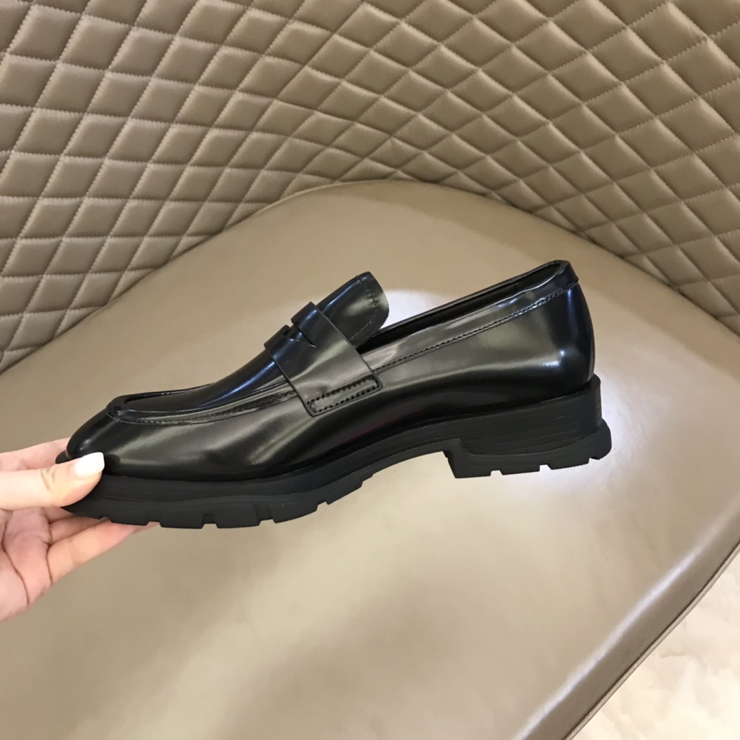 Alexander McQueen 亚历山大·麦昆  进口头层牛皮厚底松糕男士皮鞋