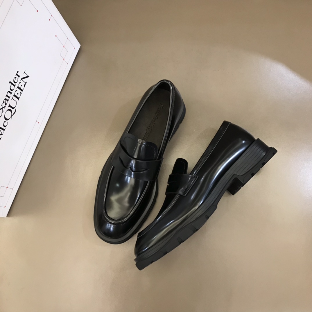 Alexander McQueen 亚历山大·麦昆  进口头层牛皮厚底松糕男士皮鞋