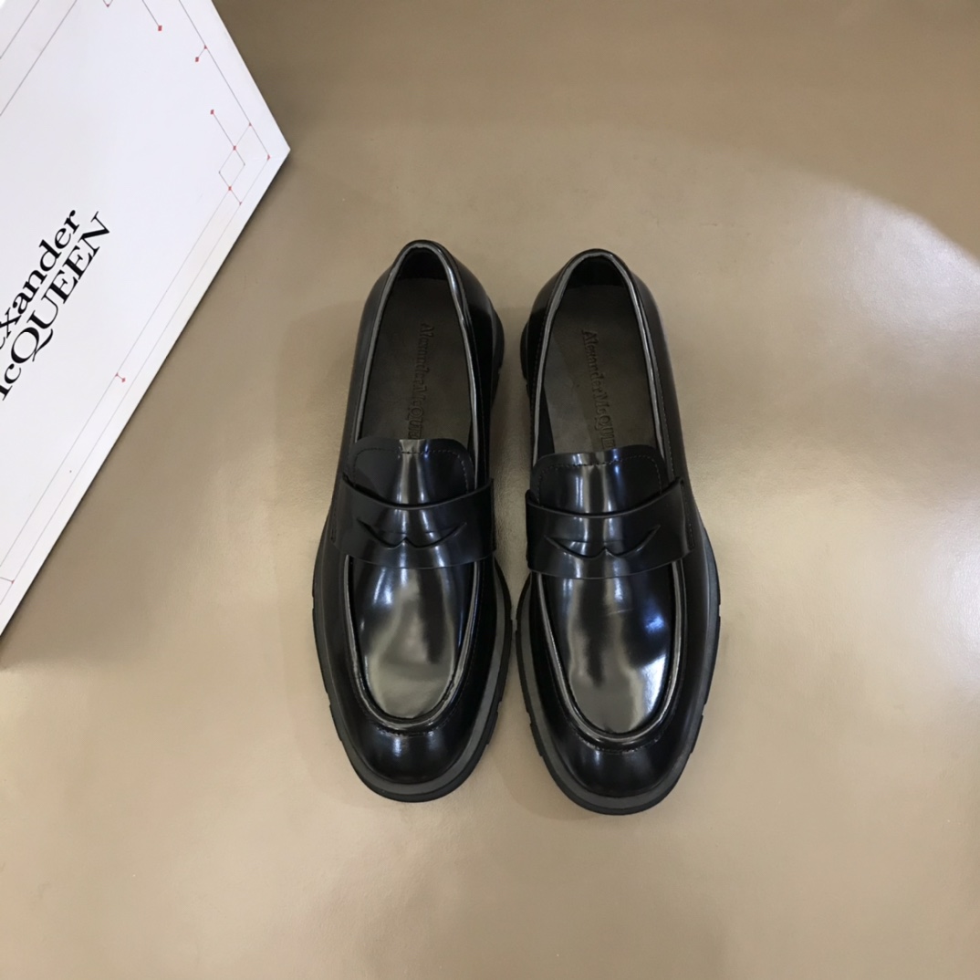 Alexander McQueen 亚历山大·麦昆  进口头层牛皮厚底松糕男士皮鞋