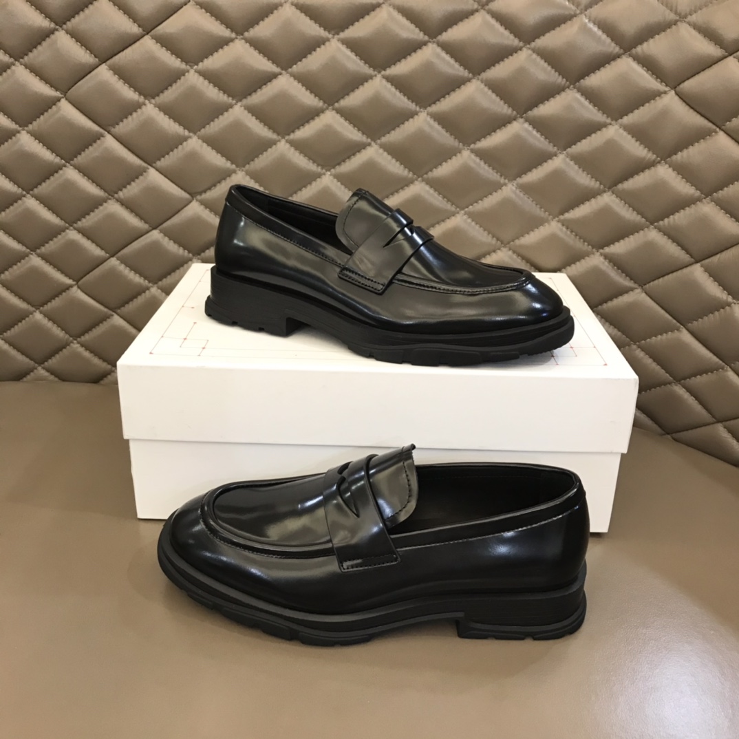 Alexander McQueen 亚历山大·麦昆  进口头层牛皮厚底松糕男士皮鞋