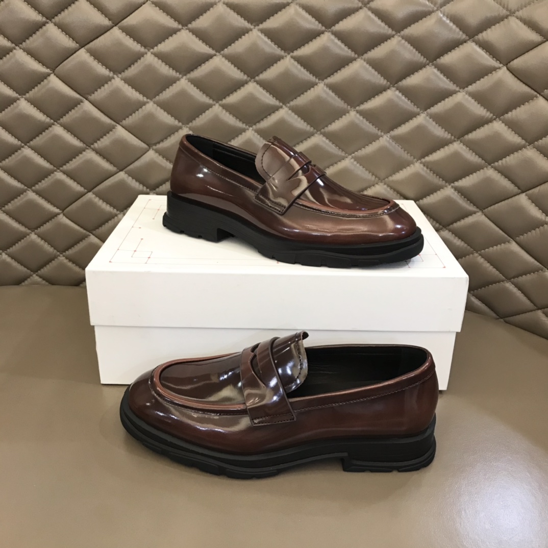 Alexander McQueen 亚历山大·麦昆  进口头层牛皮厚底松糕男士皮鞋