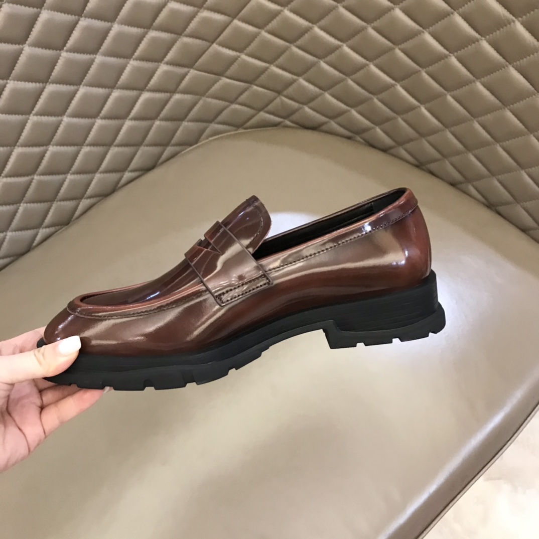 Alexander McQueen 亚历山大·麦昆  进口头层牛皮厚底松糕男士皮鞋