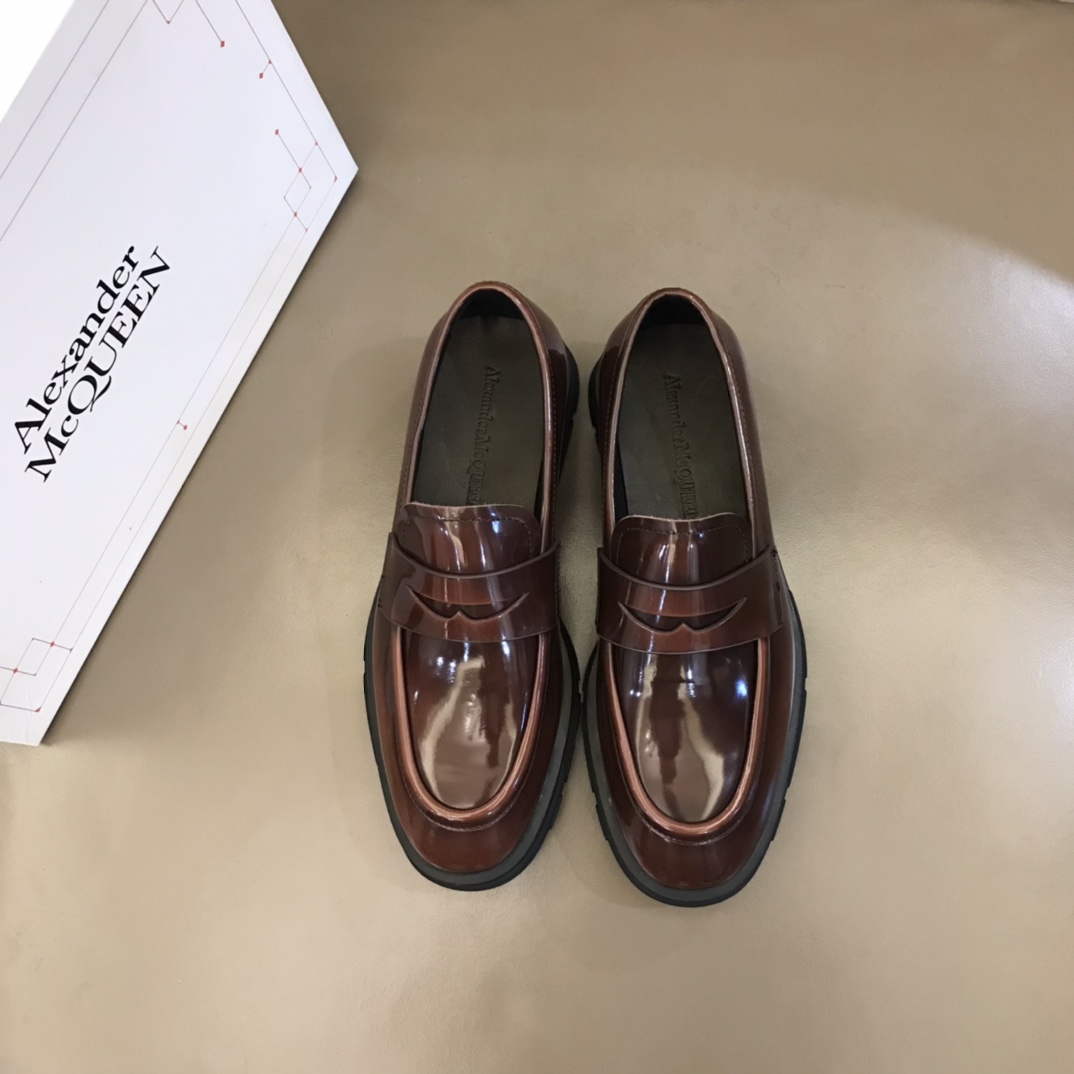 Alexander McQueen 亚历山大·麦昆  进口头层牛皮厚底松糕男士皮鞋