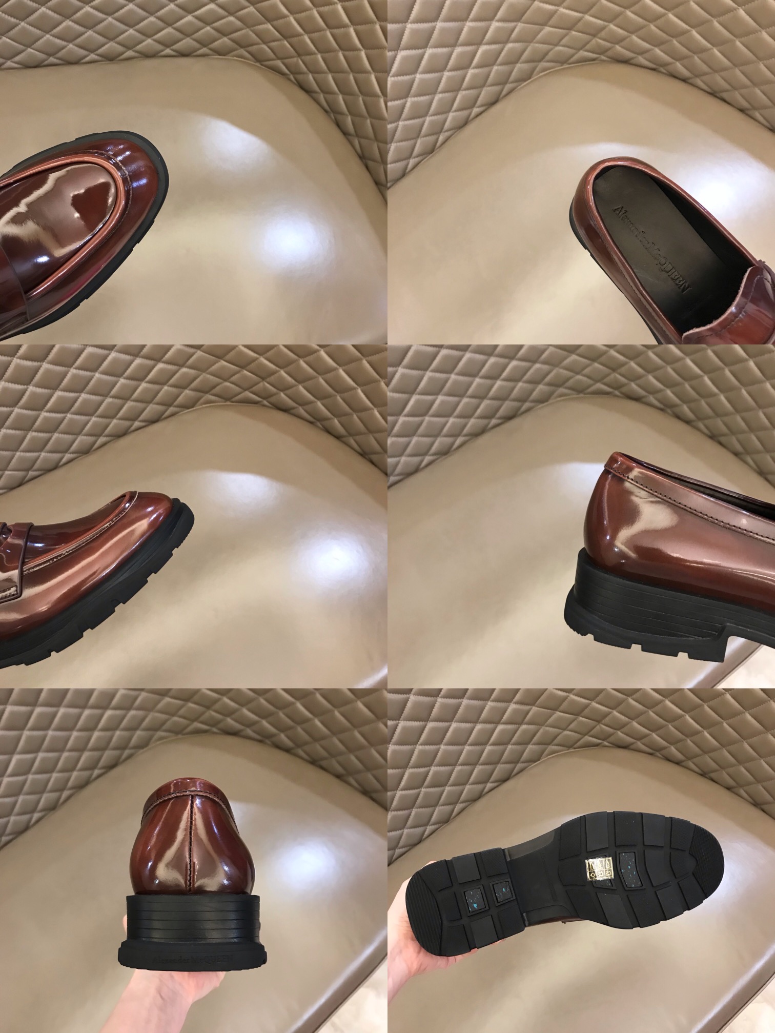 Alexander McQueen 亚历山大·麦昆  进口头层牛皮厚底松糕男士皮鞋