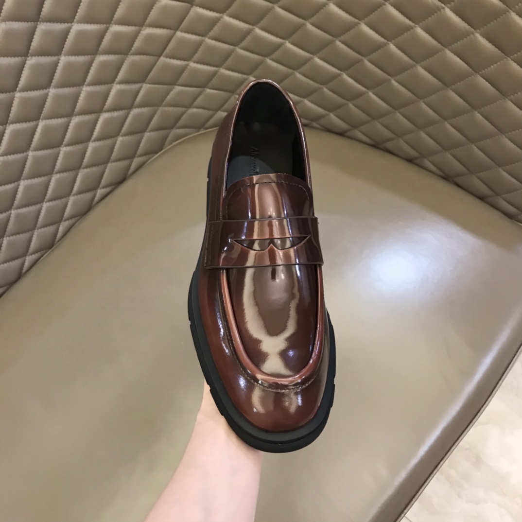 Alexander McQueen 亚历山大·麦昆  进口头层牛皮厚底松糕男士皮鞋