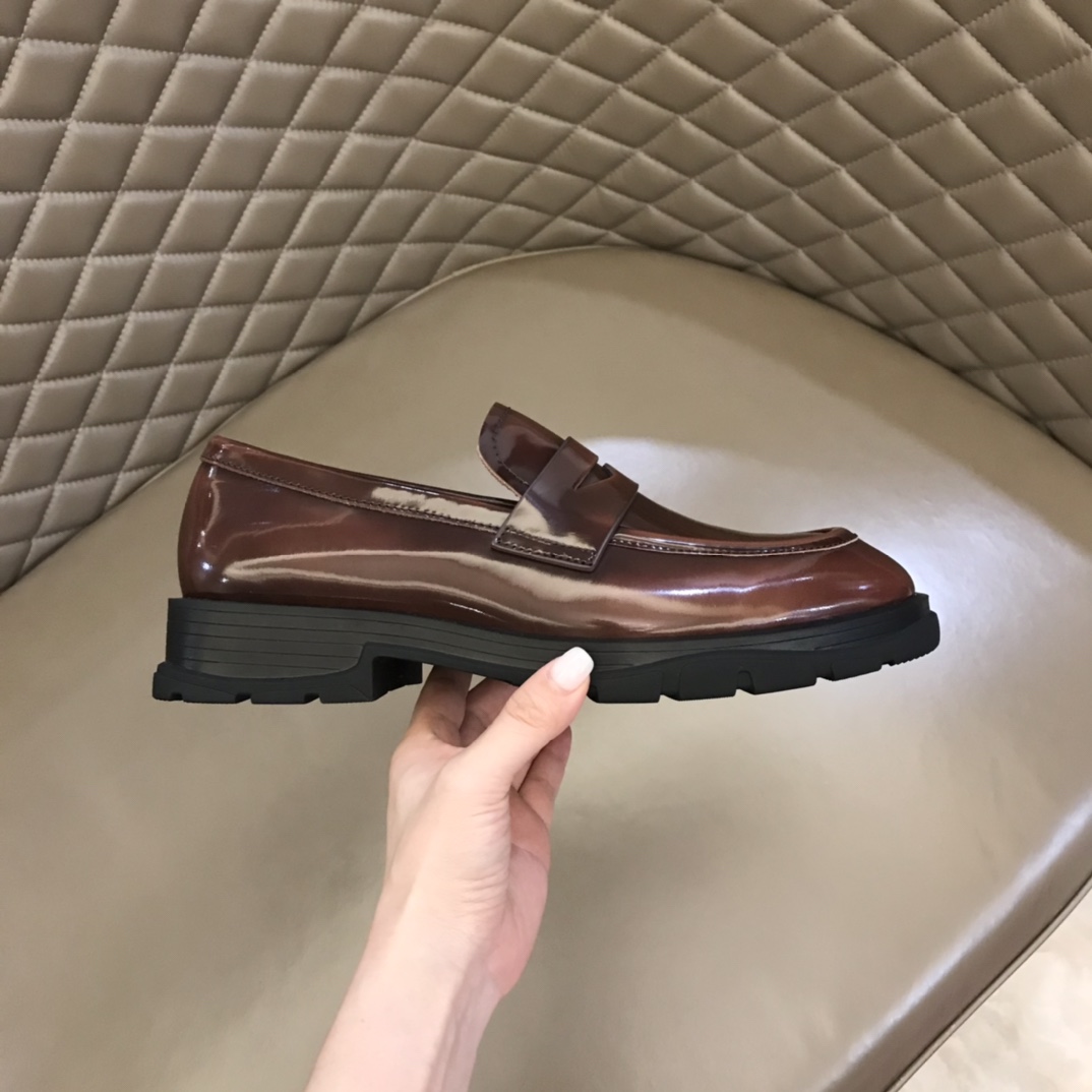Alexander McQueen 亚历山大·麦昆  进口头层牛皮厚底松糕男士皮鞋