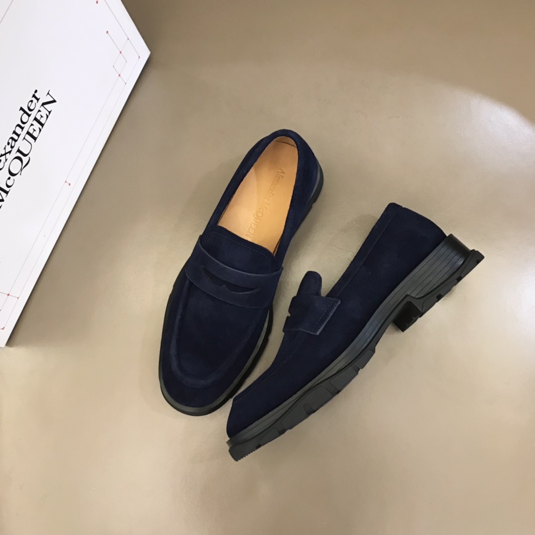 Alexander McQueen 亚历山大·麦昆  进口头层牛皮厚底松糕男士皮鞋