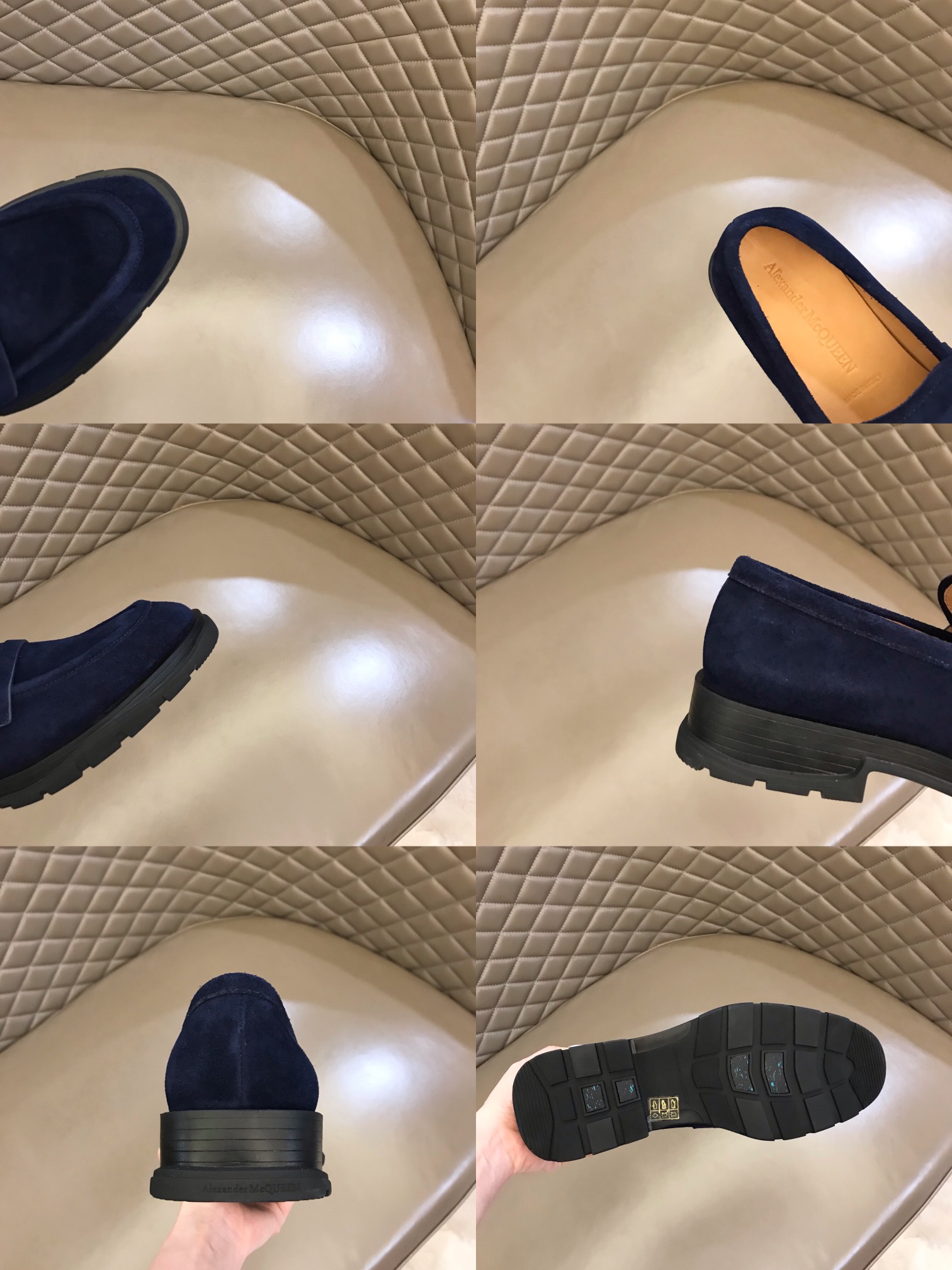 Alexander McQueen 亚历山大·麦昆  进口头层牛皮厚底松糕男士皮鞋