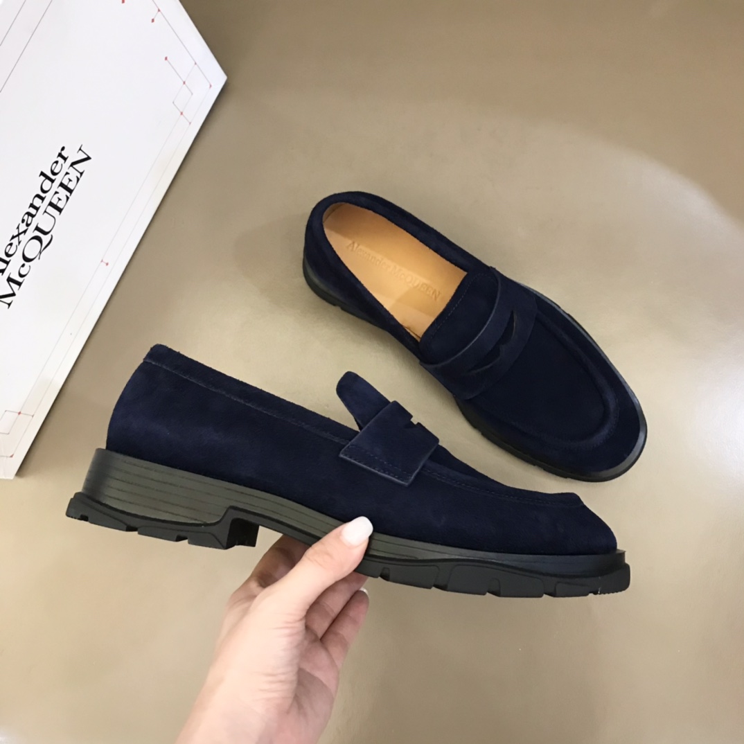 Alexander McQueen 亚历山大·麦昆  进口头层牛皮厚底松糕男士皮鞋