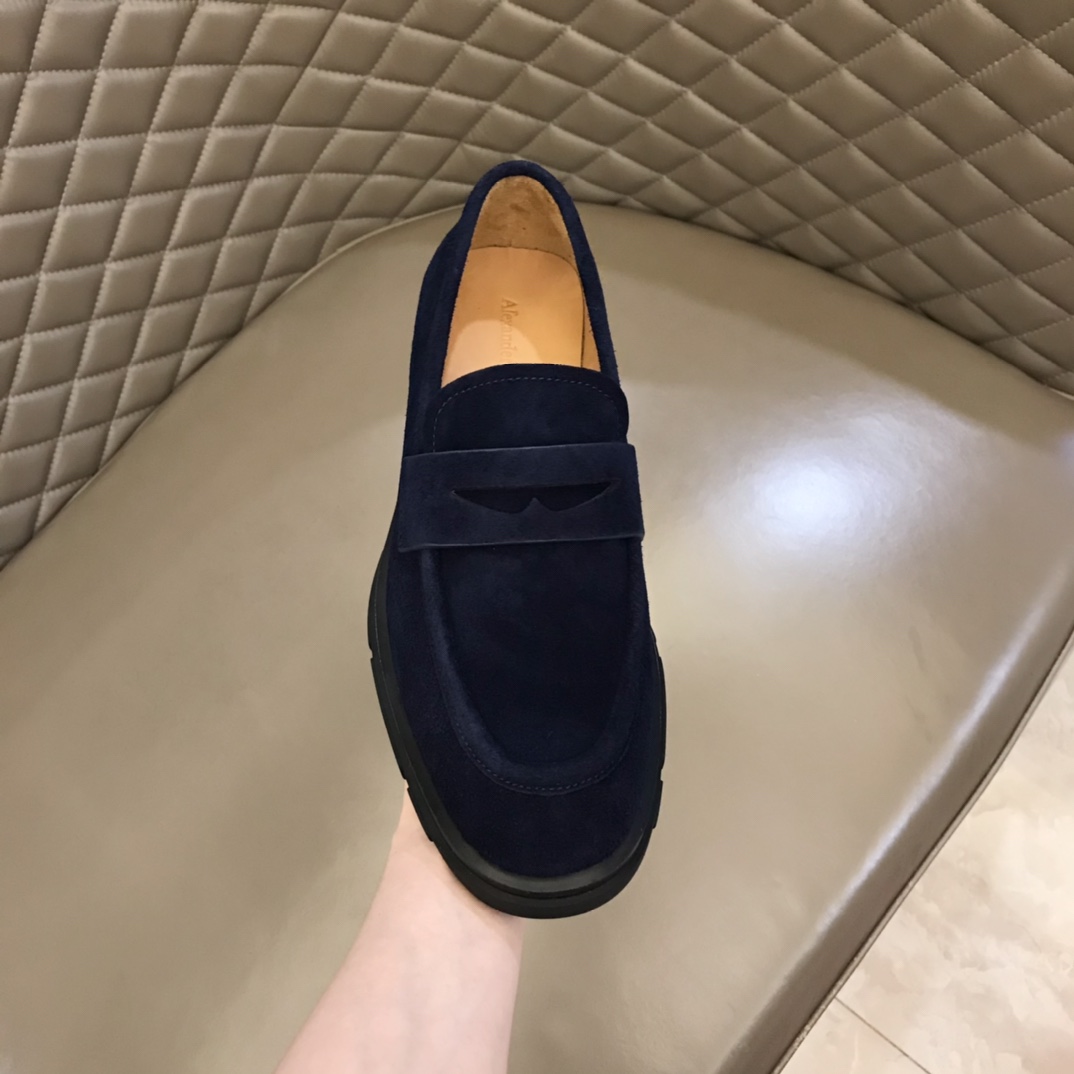 Alexander McQueen 亚历山大·麦昆  进口头层牛皮厚底松糕男士皮鞋