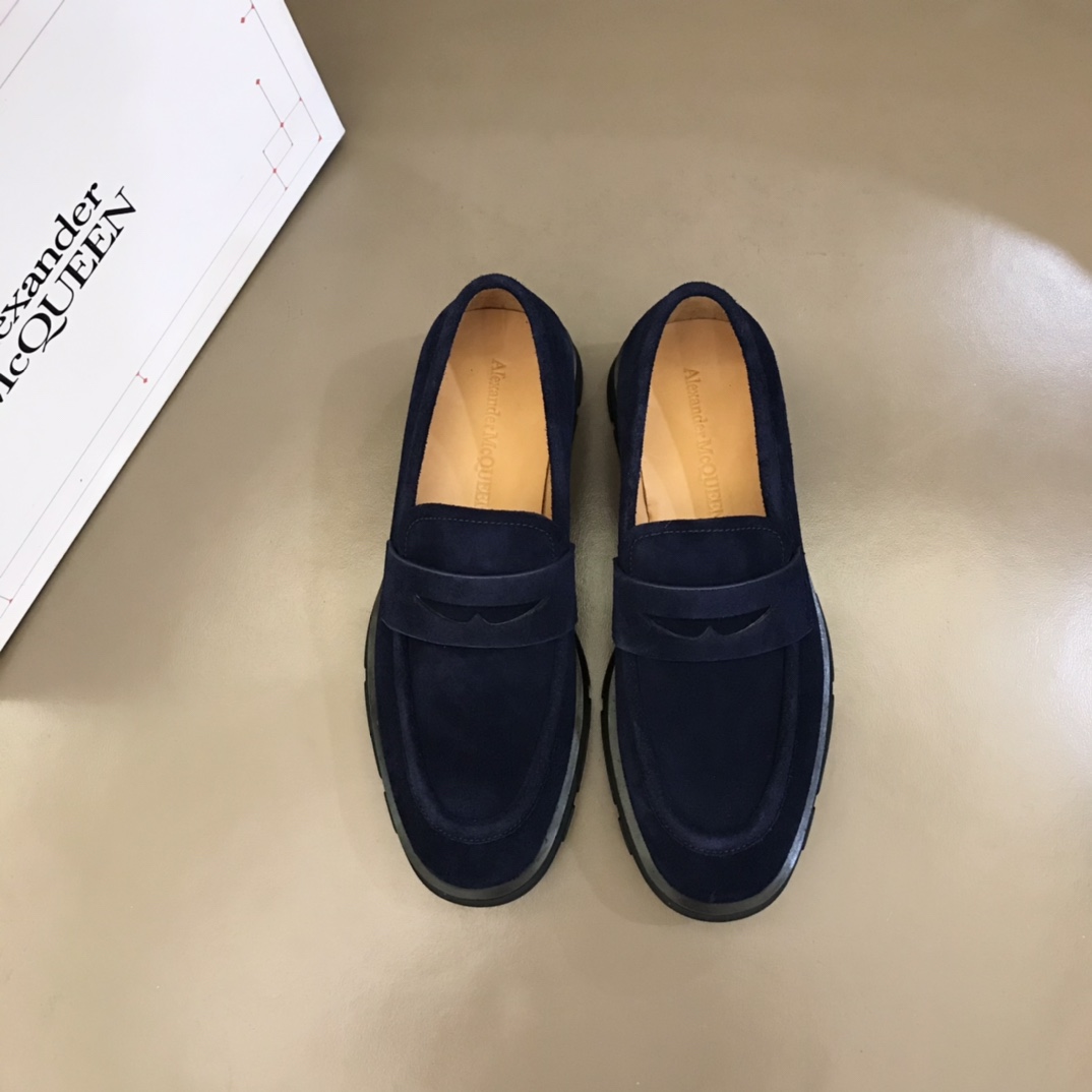 Alexander McQueen 亚历山大·麦昆  进口头层牛皮厚底松糕男士皮鞋
