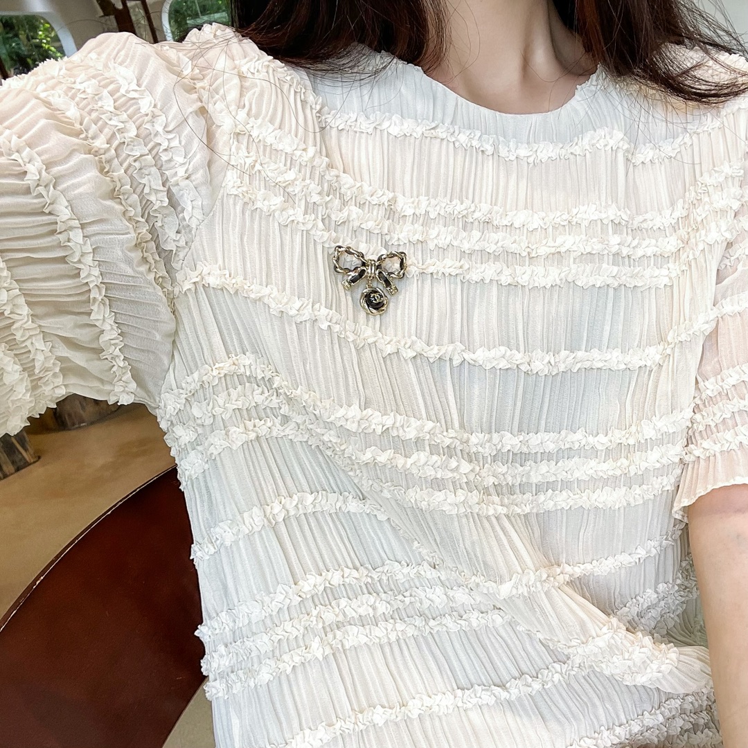 新款☑️CHANEL香奈儿双c 黑皮绳蝴蝶结胸针