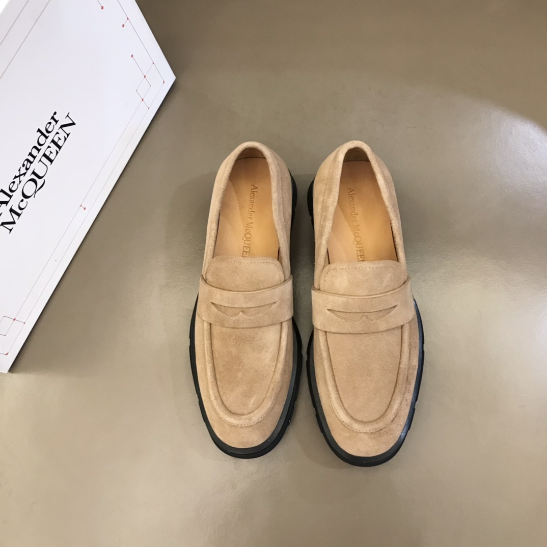 Alexander McQueen 亚历山大·麦昆  进口头层牛皮厚底松糕男士皮鞋