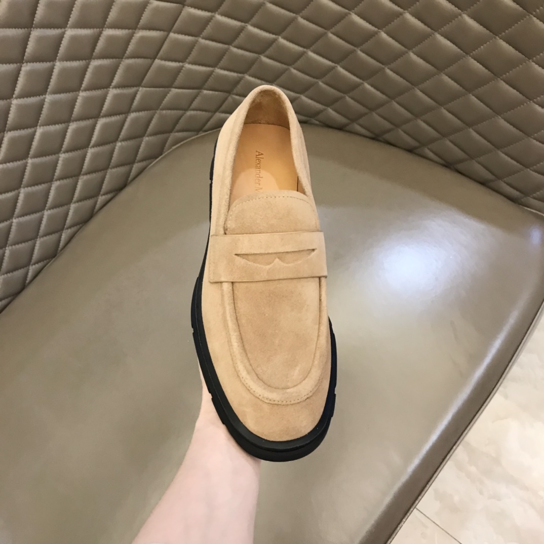 Alexander McQueen 亚历山大·麦昆  进口头层牛皮厚底松糕男士皮鞋