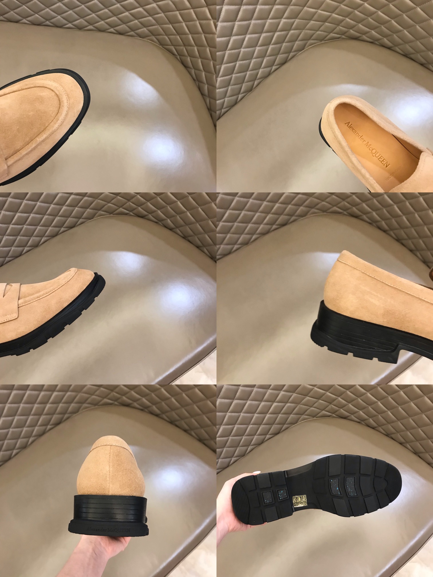 Alexander McQueen 亚历山大·麦昆  进口头层牛皮厚底松糕男士皮鞋