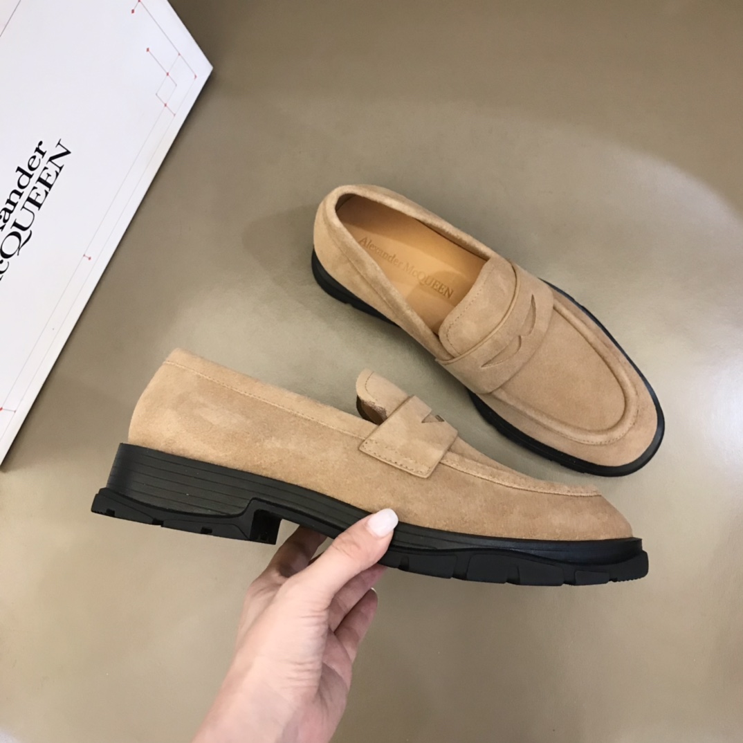 Alexander McQueen 亚历山大·麦昆  进口头层牛皮厚底松糕男士皮鞋
