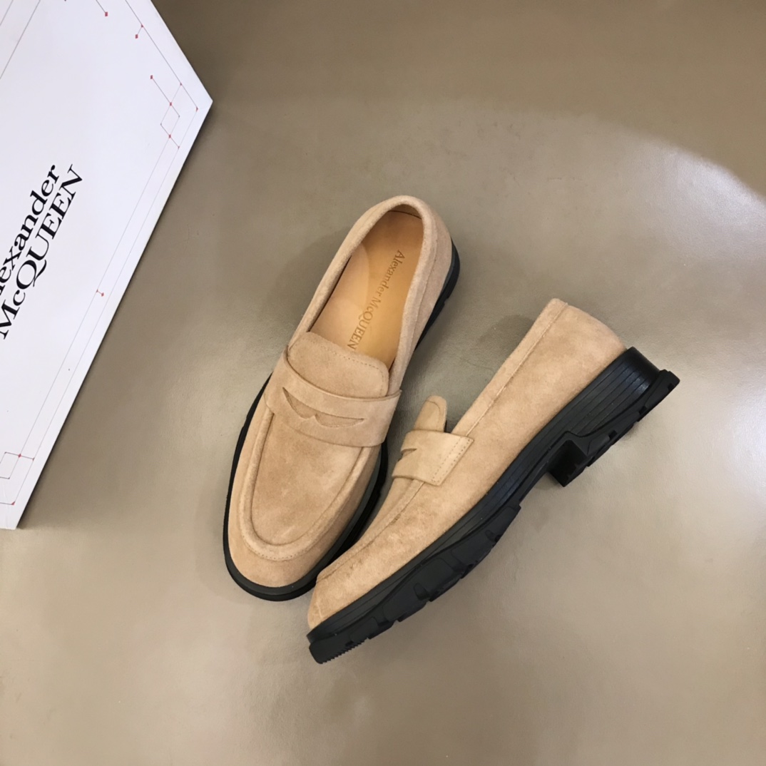 Alexander McQueen 亚历山大·麦昆  进口头层牛皮厚底松糕男士皮鞋