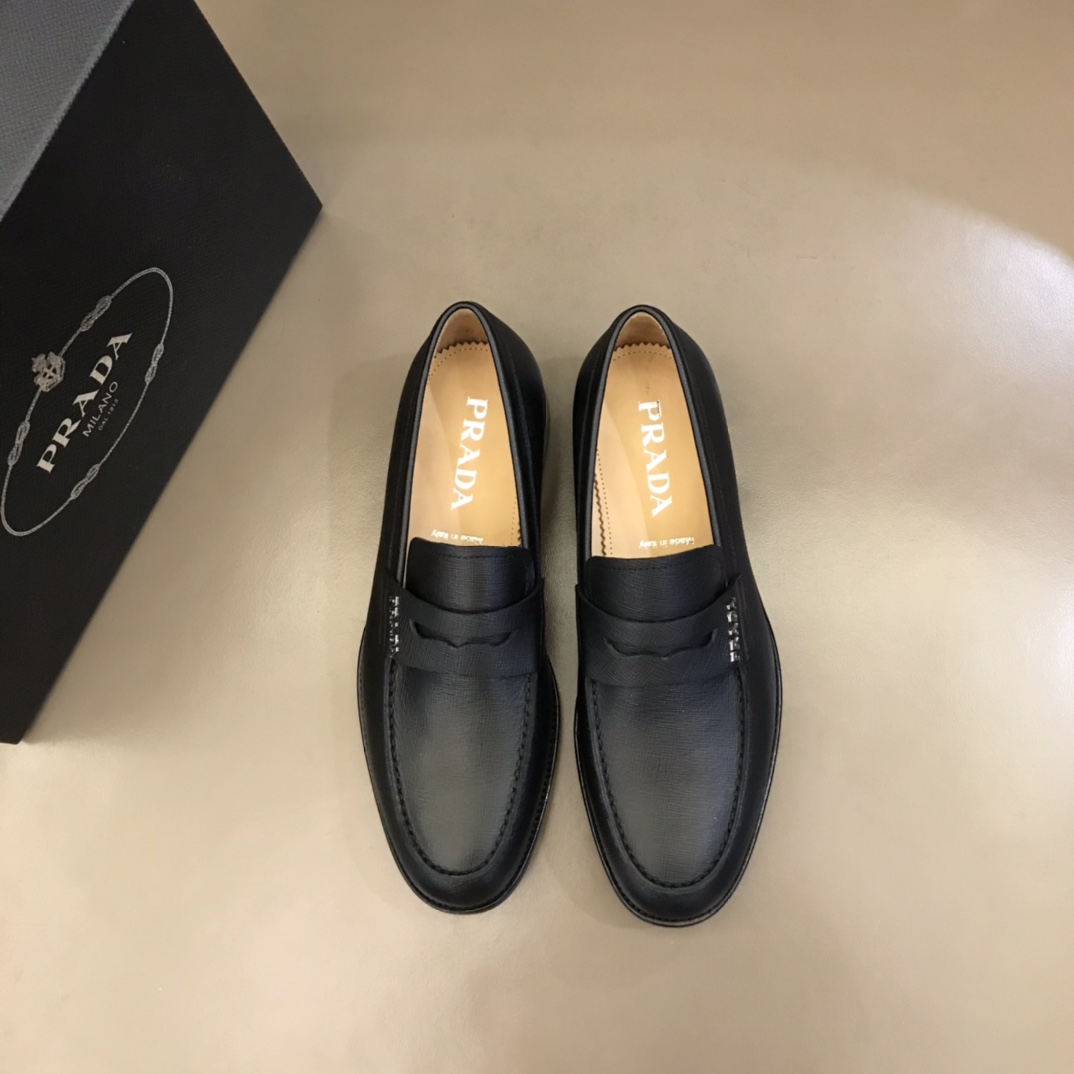 PRADA/普拉达   进口头层牛皮P家原单男士正装商务皮鞋