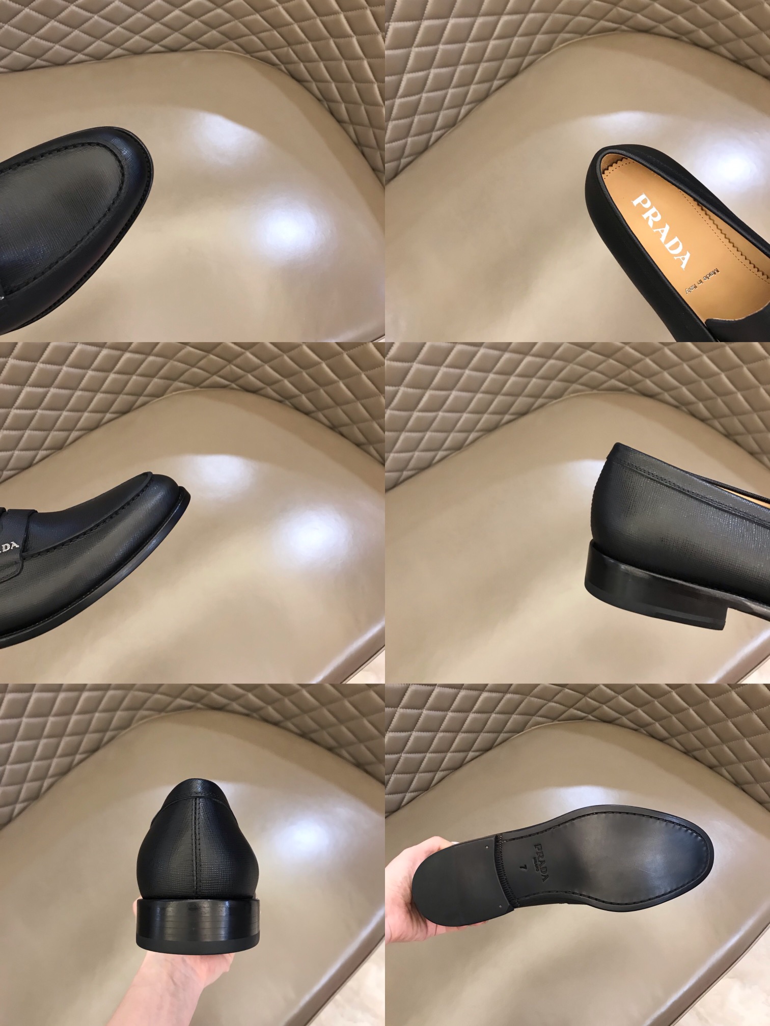 PRADA/普拉达   进口头层牛皮P家原单男士正装商务皮鞋