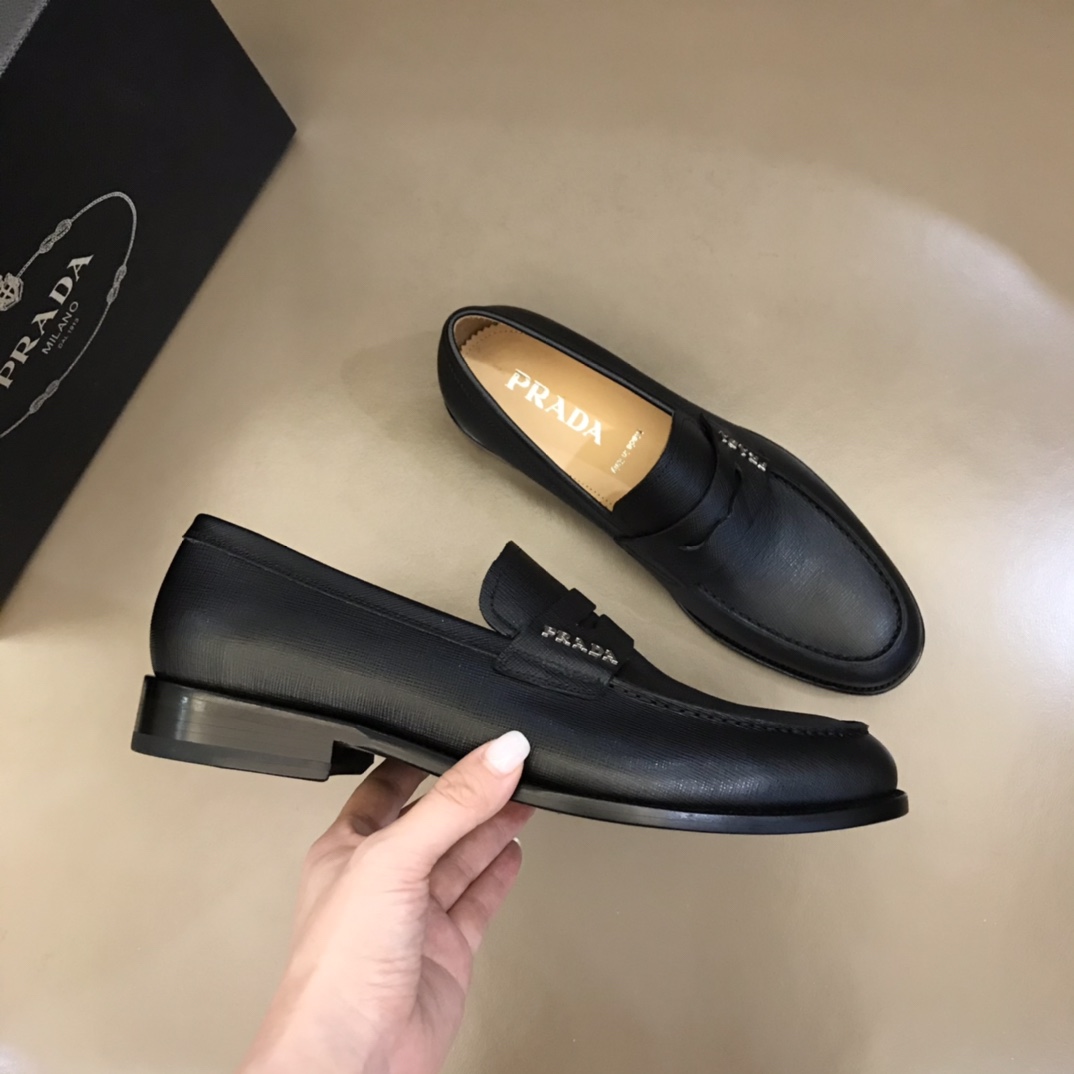 PRADA/普拉达   进口头层牛皮P家原单男士正装商务皮鞋