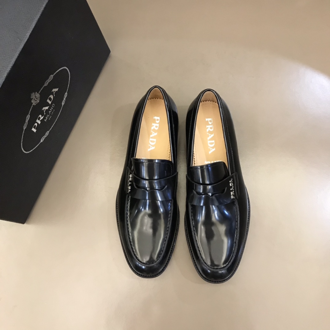 PRADA/普拉达   进口头层牛皮P家原单男士正装商务皮鞋