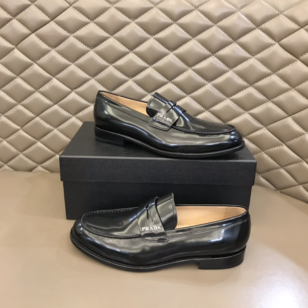 PRADA/普拉达   进口头层牛皮P家原单男士正装商务皮鞋