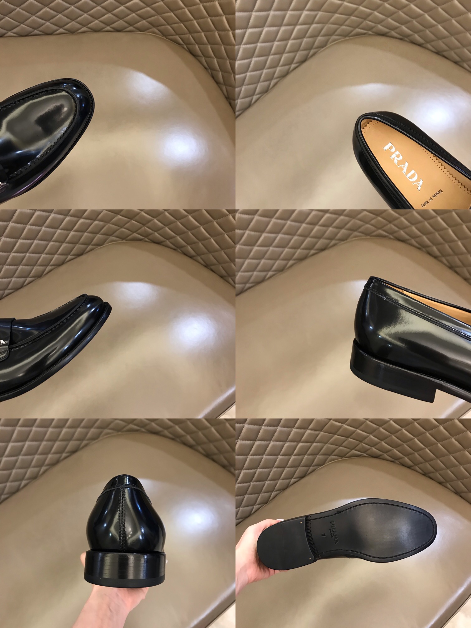 PRADA/普拉达   进口头层牛皮P家原单男士正装商务皮鞋