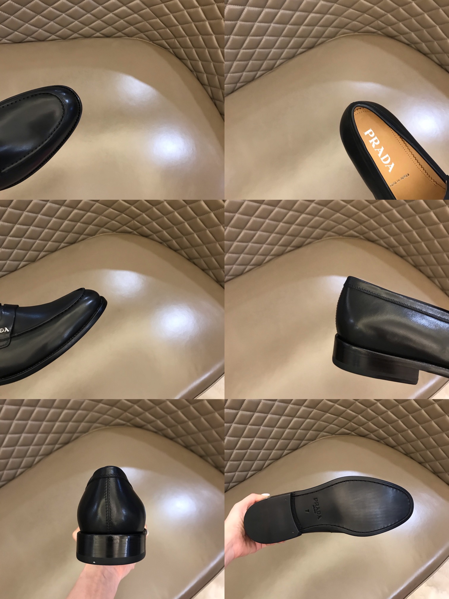PRADA/普拉达   进口头层牛皮P家原单男士正装商务皮鞋