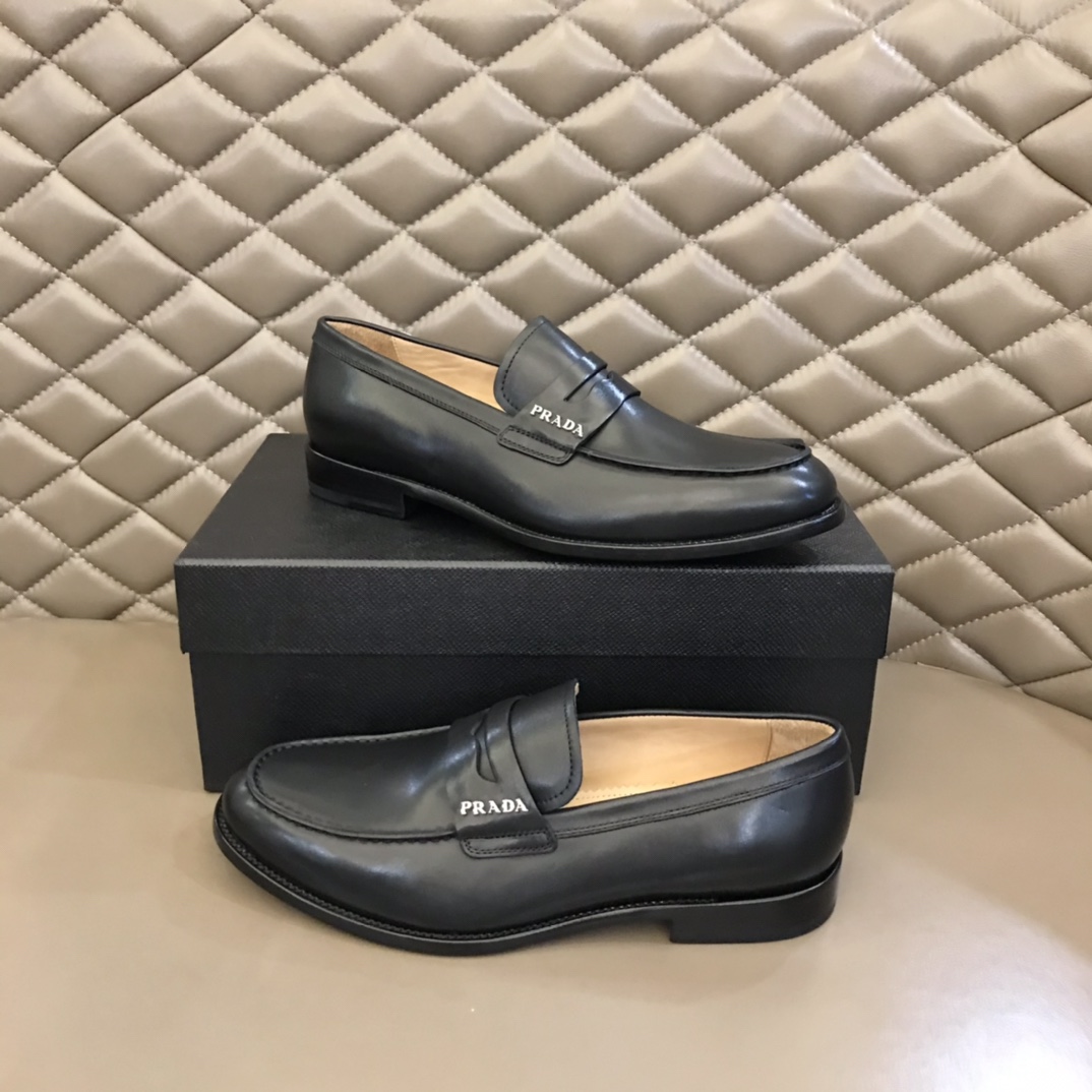 PRADA/普拉达   进口头层牛皮P家原单男士正装商务皮鞋