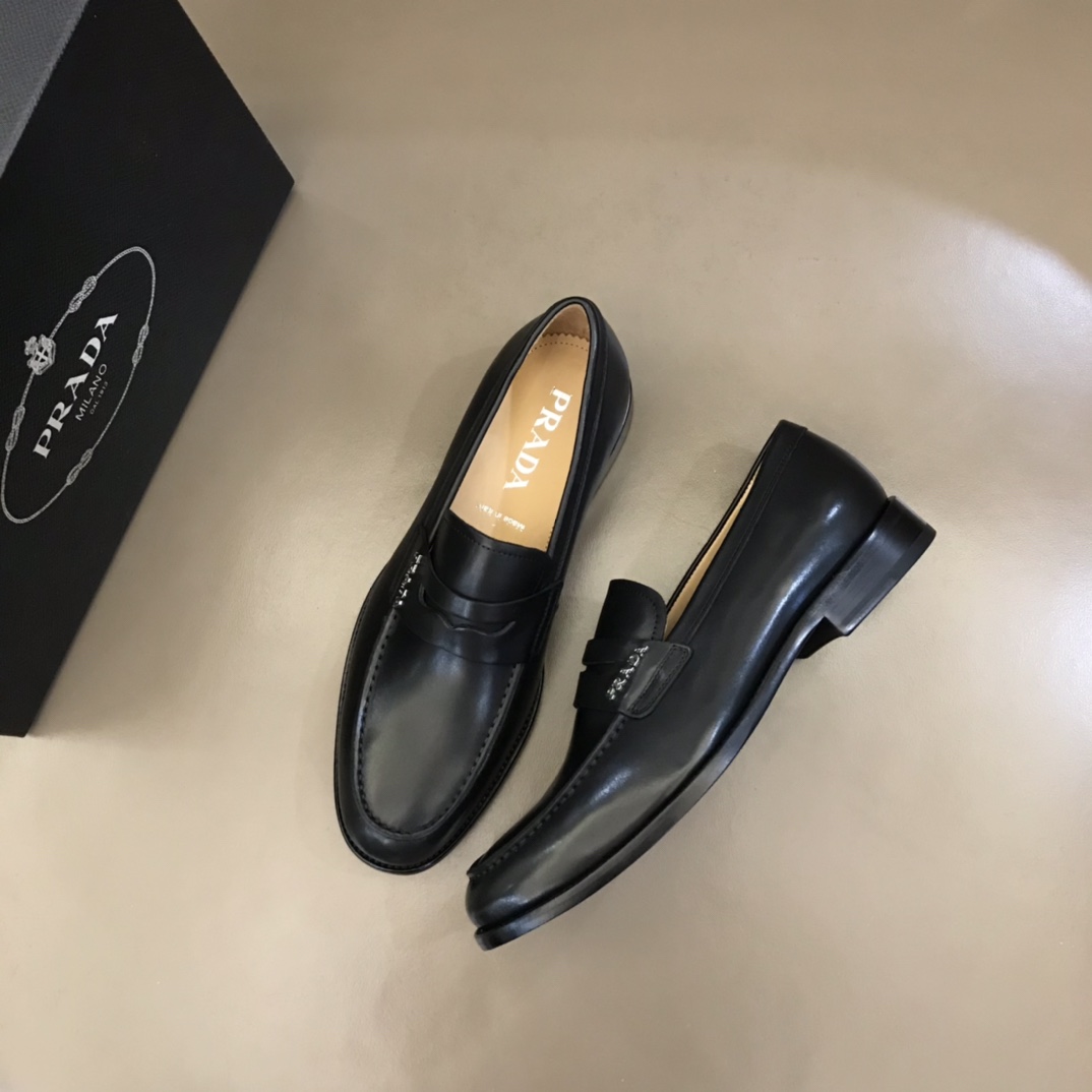 PRADA/普拉达   进口头层牛皮P家原单男士正装商务皮鞋