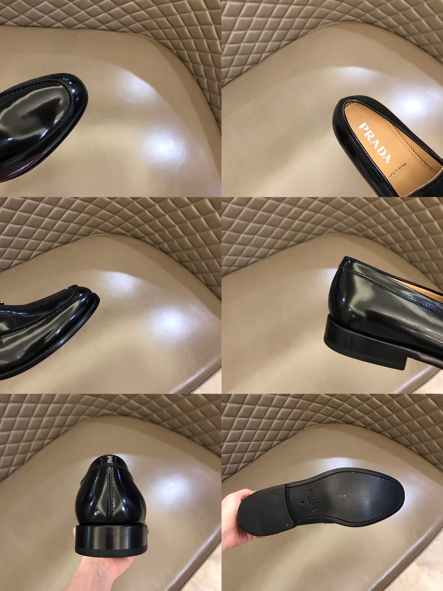 PRADA/普拉达   进口头层牛皮P家原单男士正装商务皮鞋