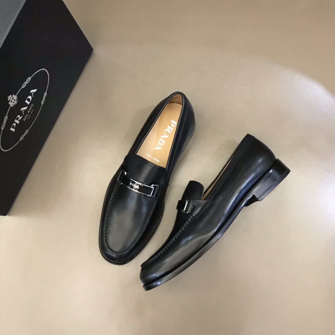 PRADA/普拉达   进口头层牛皮P家原单男士正装商务皮鞋