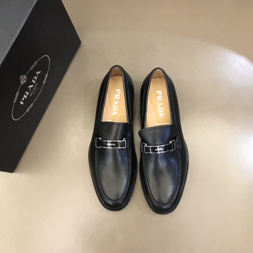 PRADA/普拉达   进口头层牛皮P家原单男士正装商务皮鞋