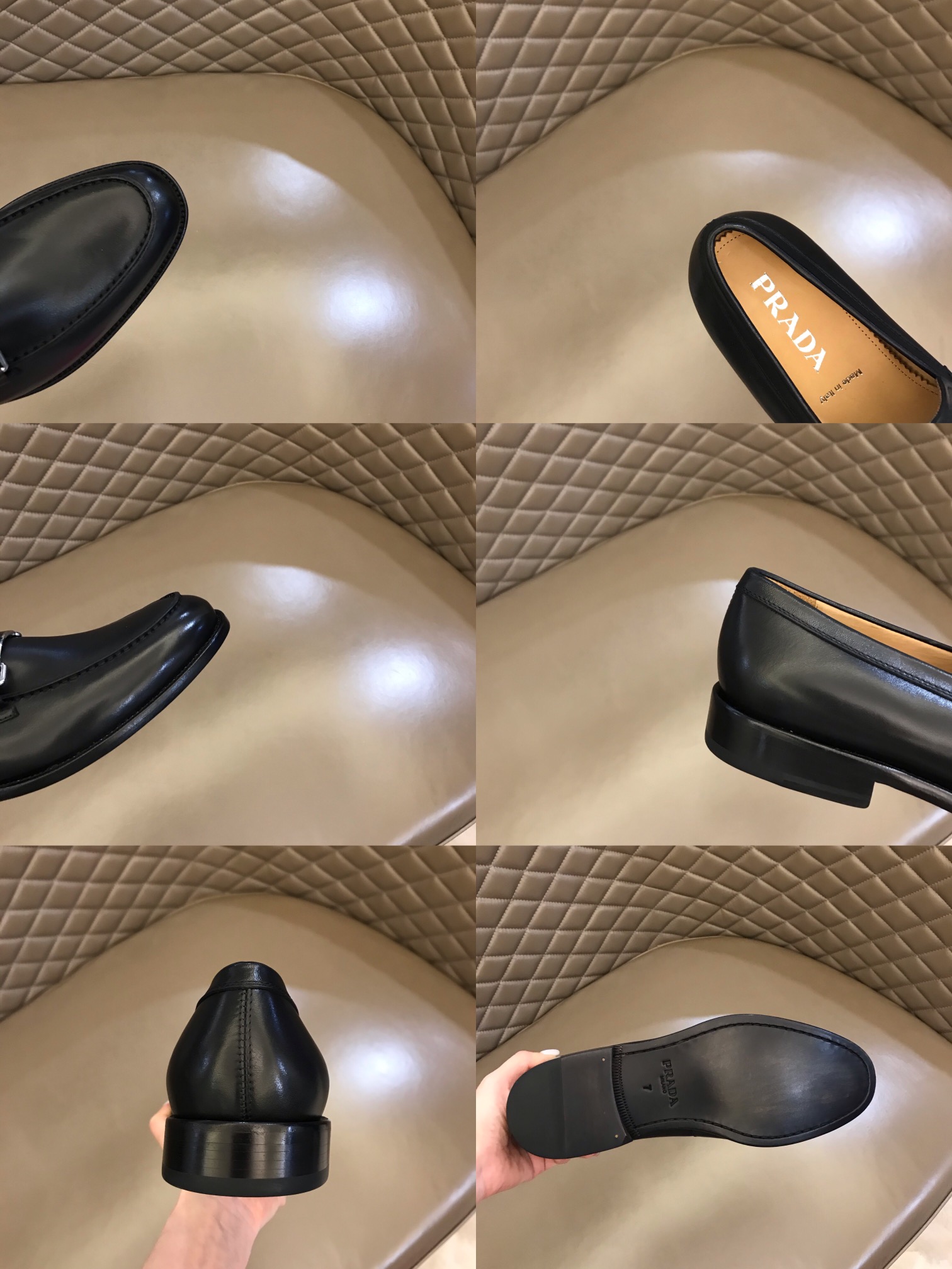 PRADA/普拉达   进口头层牛皮P家原单男士正装商务皮鞋